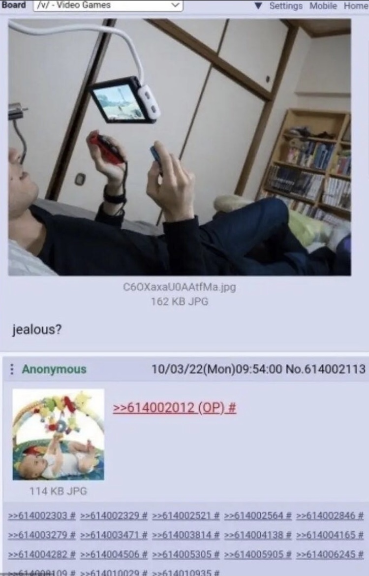 playing on a suspended nintendo switch in bed